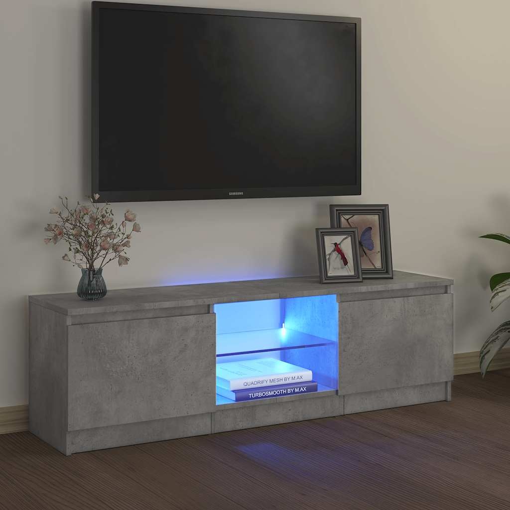 VidaXL Tv-meubel met LED-verlichting 120x30x36 cm betongrijs