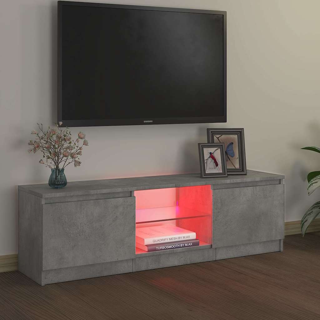 VidaXL Tv-meubel met LED-verlichting 120x30x36 cm betongrijs