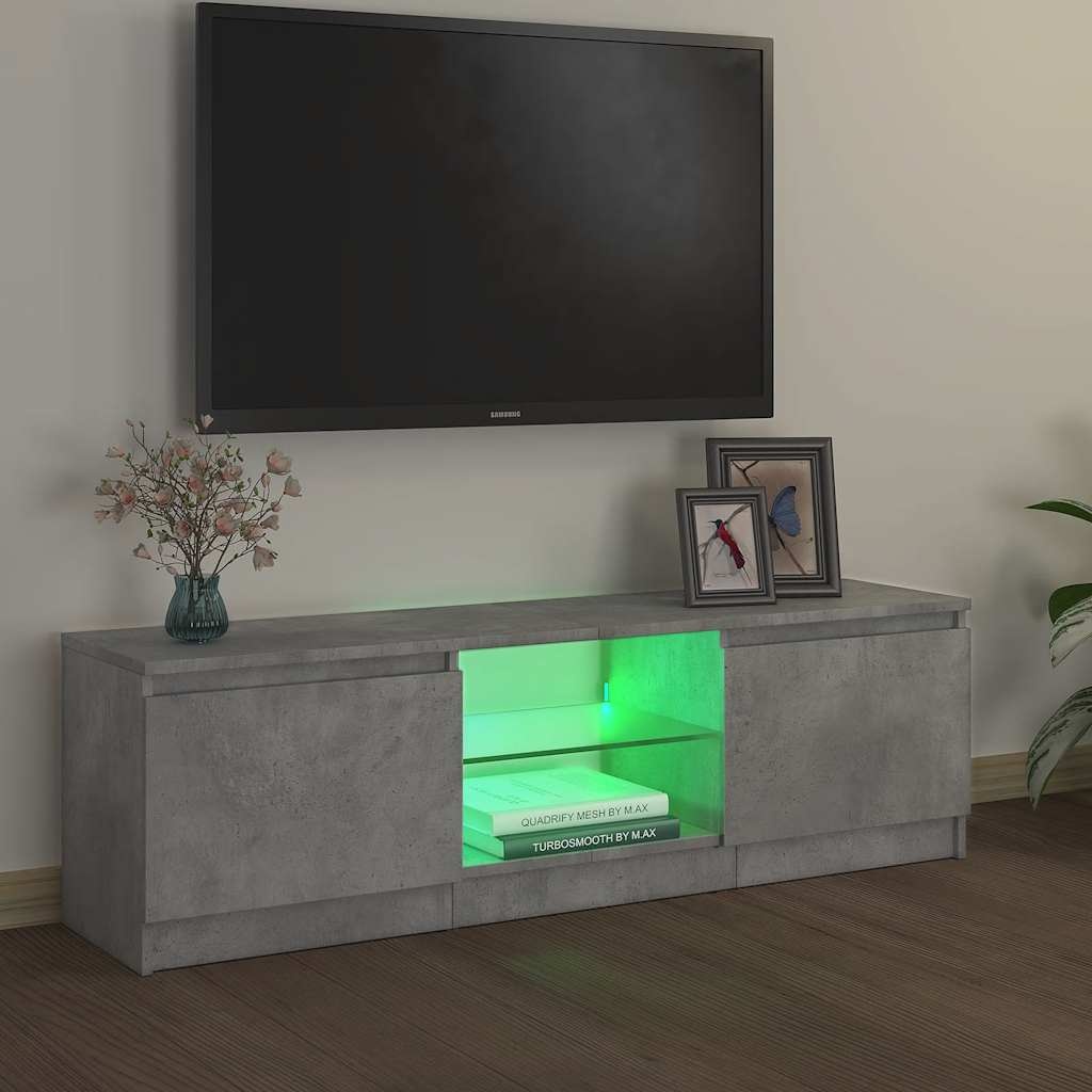 VidaXL Tv-meubel met LED-verlichting 120x30x36 cm betongrijs