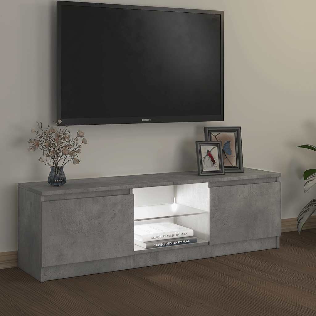 VidaXL Tv-meubel met LED-verlichting 120x30x36 cm betongrijs