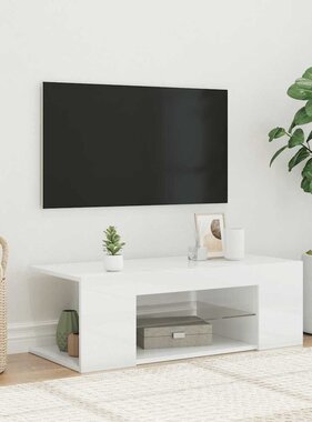 VidaXL Tv-meubel met LED-verlichting 90x39x30 cm hoogglans wit