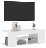 VidaXL Tv-meubel met LED-verlichting 90x39x30 cm hoogglans wit