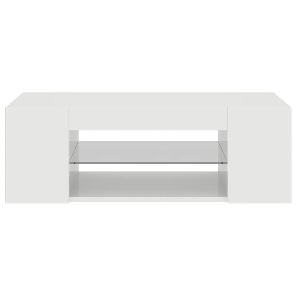VidaXL Tv-meubel met LED-verlichting 90x39x30 cm hoogglans wit