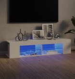 VidaXL Tv-meubel met LED-verlichting 135x39x30 cm hoogglans wit