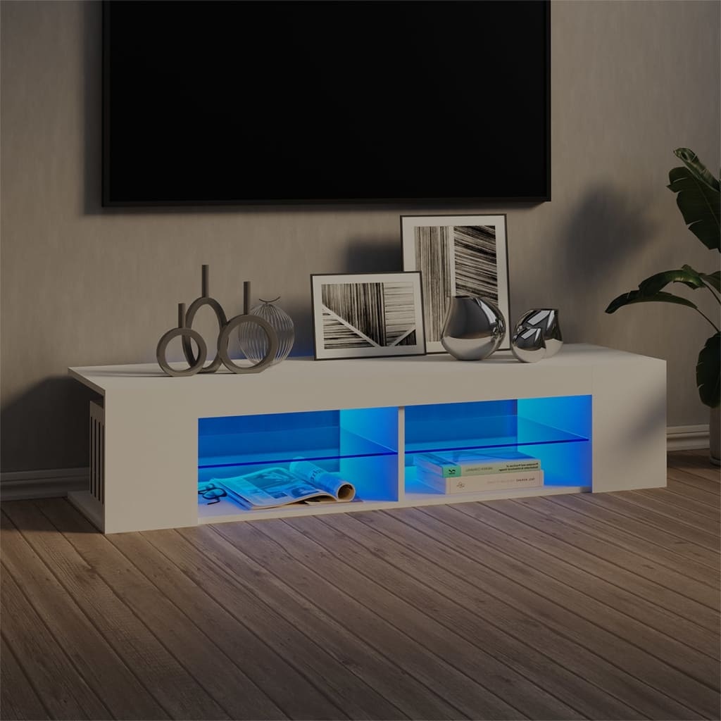 VidaXL Tv-meubel met LED-verlichting 135x39x30 cm wit