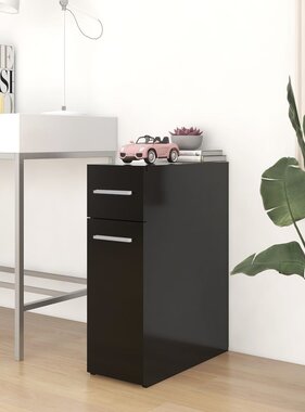 VidaXL Apothekerskast 20x45,5x60 cm bewerkt hout zwart