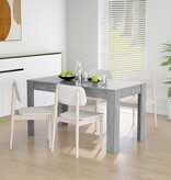 VidaXL Eettafel 140x74,5x76 cm spaanplaat betongrijs