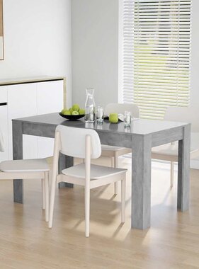 VidaXL Eettafel 140x74,5x76 cm spaanplaat betongrijs