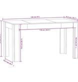 VidaXL Eettafel 140x74,5x76 cm spaanplaat sonoma eikenkleurig