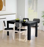 VidaXL Eettafel 140x74,5x76 cm spaanplaat zwart