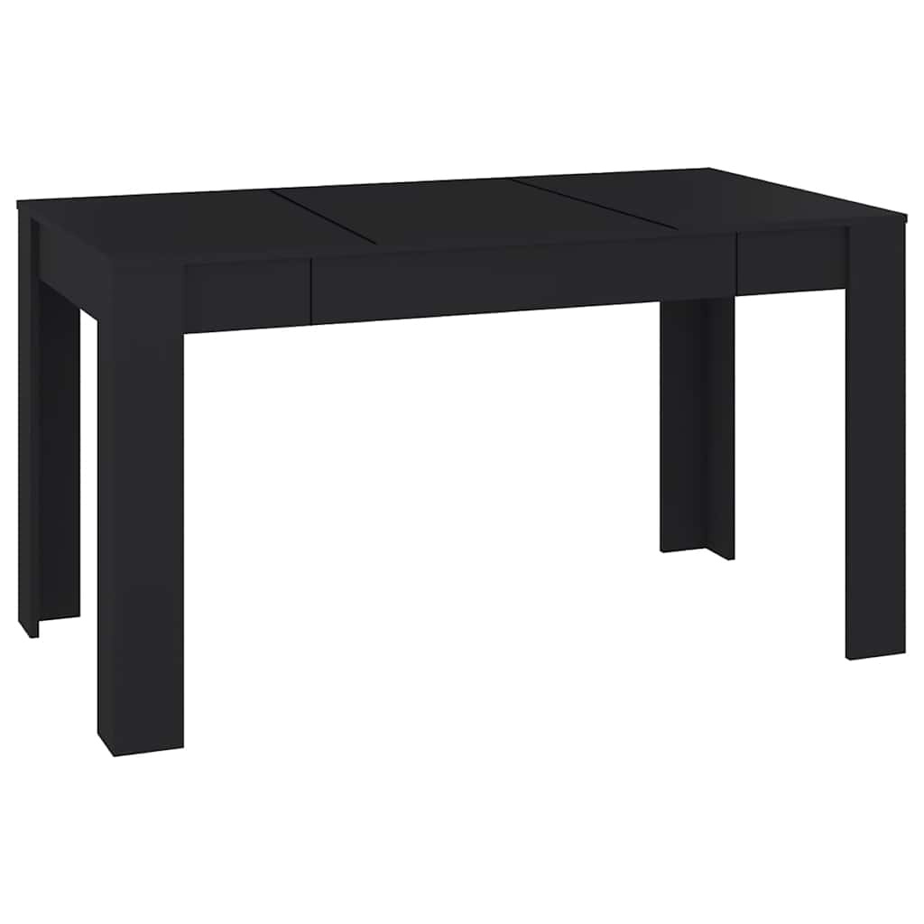 VidaXL Eettafel 140x74,5x76 cm spaanplaat zwart