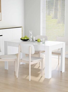 VidaXL Eettafel 140x74,5x76 cm bewerkt hout wit