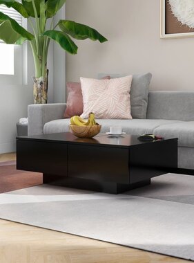 VidaXL Salontafel 90x60x31 cm spaanplaat zwart