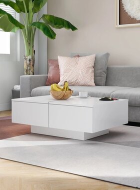 VidaXL Salontafel 90x60x31 cm bewerkt hout wit