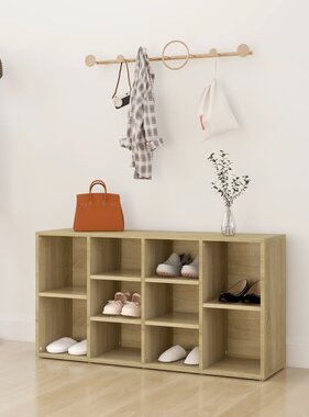 VidaXL Schoenenbank 103x30x55 cm bewerkt hout sonoma eikenkleurig
