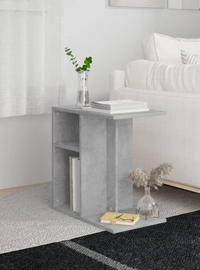 VidaXL Bijzettafel 50x30x50 cm bewerkt hout betongrijs