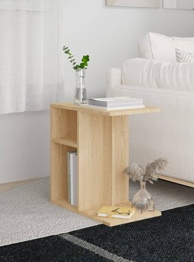 VidaXL Bijzettafel 50x30x50 cm bewerkt hout sonoma eikenkleurig