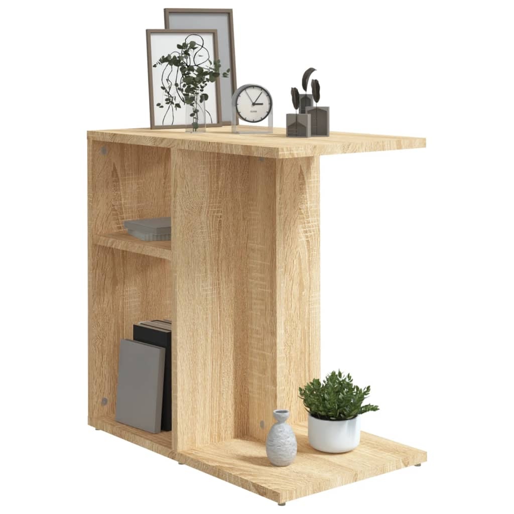 VidaXL Bijzettafel 50x30x50 cm bewerkt hout sonoma eikenkleurig