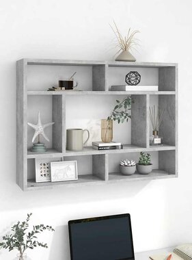 VidaXL Wandschap 75x16x55 cm spaanplaat betongrijs