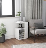 VidaXL Bijzettafel 36x30x56 cm bewerkt hout hoogglans wit