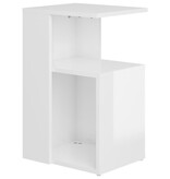 VidaXL Bijzettafel 36x30x56 cm bewerkt hout hoogglans wit