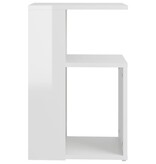 VidaXL Bijzettafel 36x30x56 cm bewerkt hout hoogglans wit