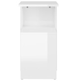 VidaXL Bijzettafel 36x30x56 cm bewerkt hout hoogglans wit