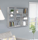 VidaXL Wandschap 90x16x78 cm spaanplaat betongrijs
