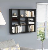 VidaXL Wandschap 90x16x78 cm spaanplaat zwart