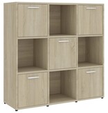 VidaXL Boekenkast 90x30x90 cm bewerkt hout sonoma eikenkleurig