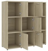 VidaXL Boekenkast 90x30x90 cm bewerkt hout sonoma eikenkleurig