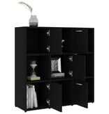 VidaXL Boekenkast 90x30x90 cm bewerkt hout zwart
