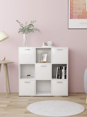 VidaXL Boekenkast 90x30x90 cm bewerkt hout wit