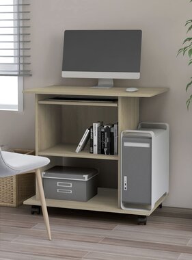 VidaXL Computerbureau 80x50x75 cm bewerkt hout sonoma eikenkleurig