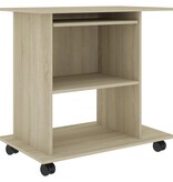 VidaXL Computerbureau 80x50x75 cm bewerkt hout sonoma eikenkleurig