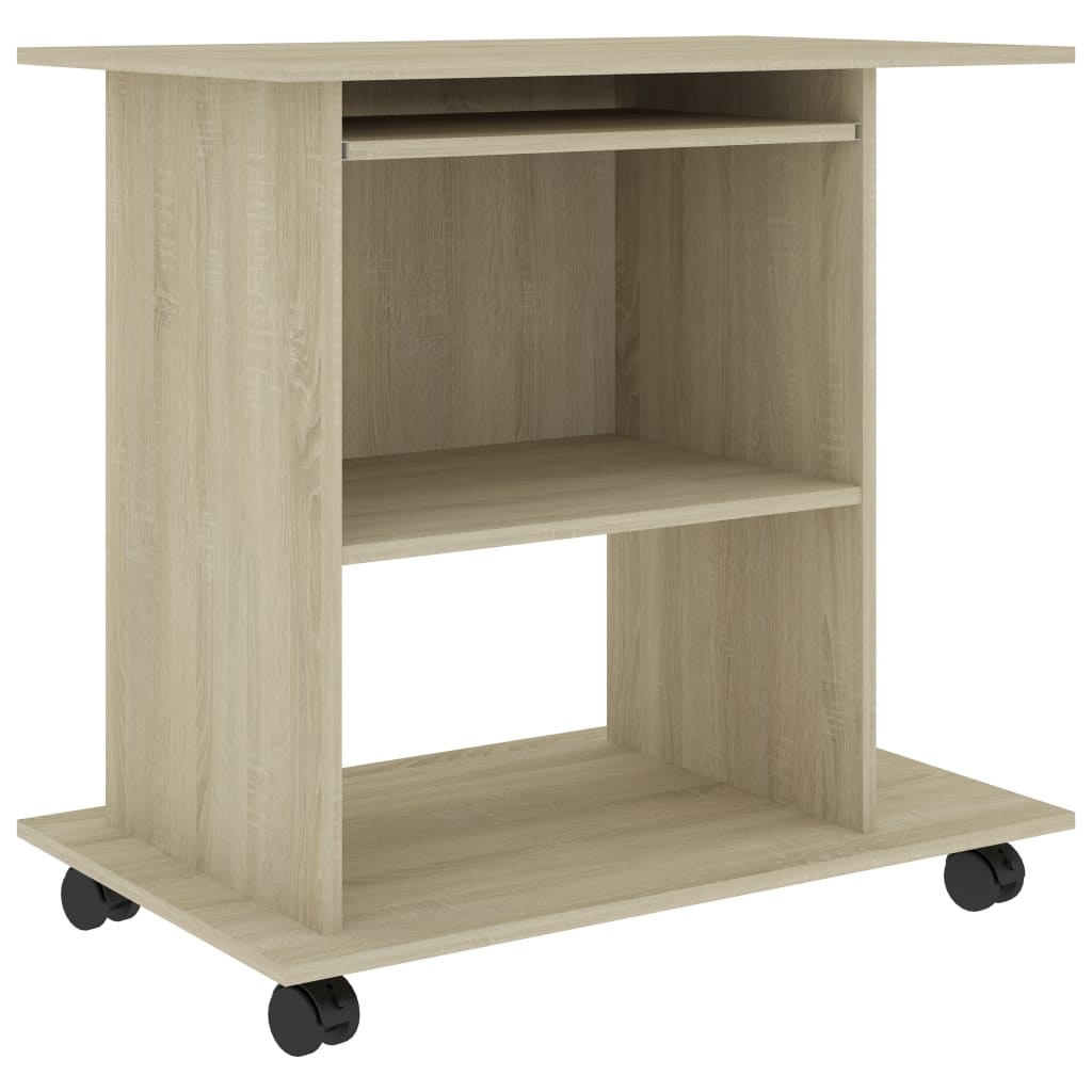 VidaXL Computerbureau 80x50x75 cm bewerkt hout sonoma eikenkleurig