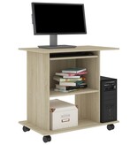 VidaXL Computerbureau 80x50x75 cm bewerkt hout sonoma eikenkleurig