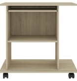 VidaXL Computerbureau 80x50x75 cm bewerkt hout sonoma eikenkleurig