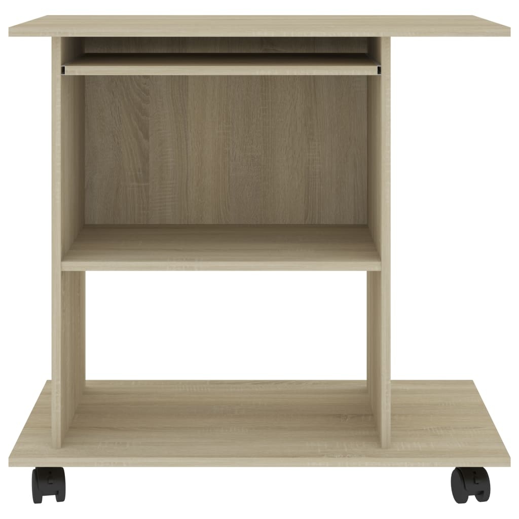 VidaXL Computerbureau 80x50x75 cm bewerkt hout sonoma eikenkleurig