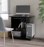 VidaXL Computerbureau 80x50x75 cm bewerkt hout zwart