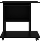 VidaXL Computerbureau 80x50x75 cm bewerkt hout zwart