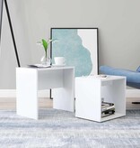 VidaXL Salontafelset 48x30x45 cm bewerkt hout wit
