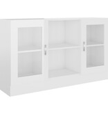 VidaXL Vitrinekast 120x30,5x70 cm spaanplaat hoogglans wit