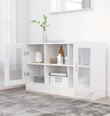 VidaXL Vitrinekast 120x30,5x70 cm spaanplaat hoogglans wit