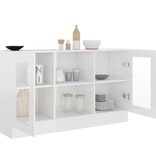 VidaXL Vitrinekast 120x30,5x70 cm spaanplaat hoogglans wit
