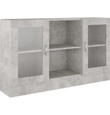 VidaXL Vitrinekast 120x30,5x70 cm spaanplaat betongrijs
