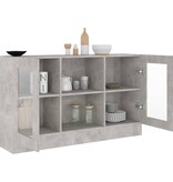 VidaXL Vitrinekast 120x30,5x70 cm spaanplaat betongrijs