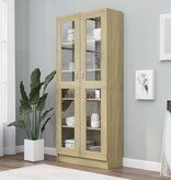 VidaXL Vitrinekast 82,5x30,5x185,5 cm spaanplaat sonoma eikenkleurig