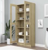 VidaXL Vitrinekast 82,5x30,5x185,5 cm spaanplaat sonoma eikenkleurig