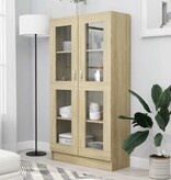 VidaXL Vitrinekast 82,5x30,5x150 cm spaanplaat sonoma eikenkleurig